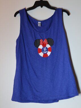 Blue Tank Top with Nautical Mouse Design Kavio!